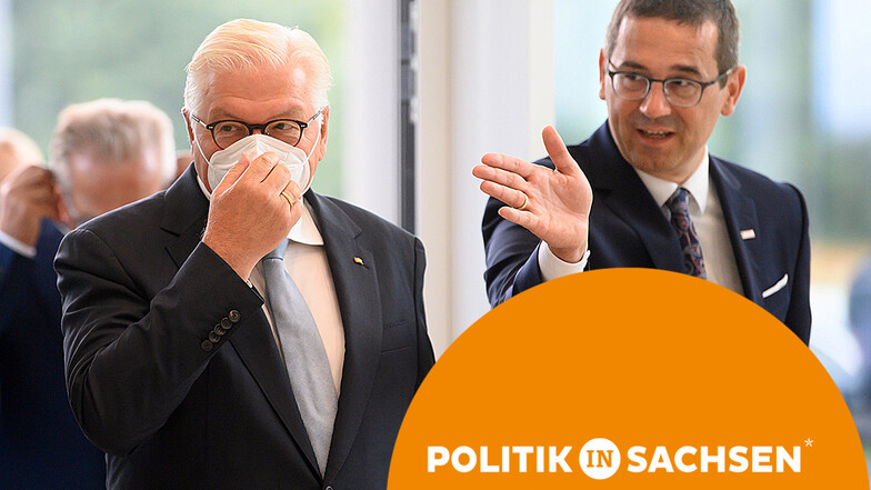 Bundespräsident Frank-Walter Steinmeier (l.) ließ sich am Montag von Werksleiter Christian Koitzsch die neue Bosch-Fabrik in Dresden zeigen.