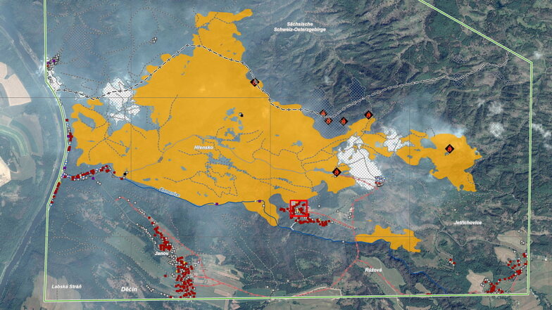 Erste Satellitenbilder zeigen das ganze Ausmaß der Feuer in der Sächsischen Schweiz