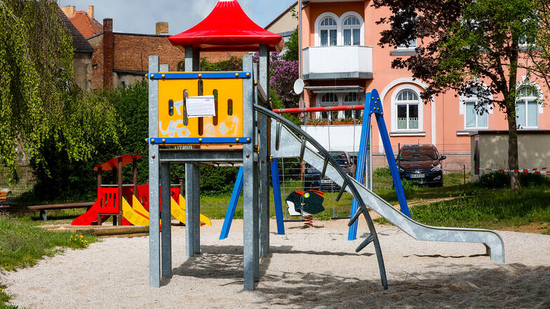 Der Spielplatz im Rosengarten an der Handwerkerstraße in Löbau darf wieder genutzt werden.