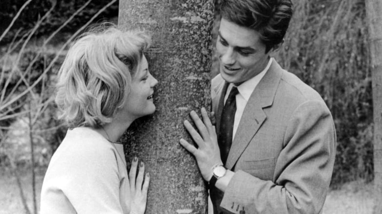 Alain Delon und Romy Schneider bei der Bekanntgabe ihrer Verlobung am 22.3.1959.