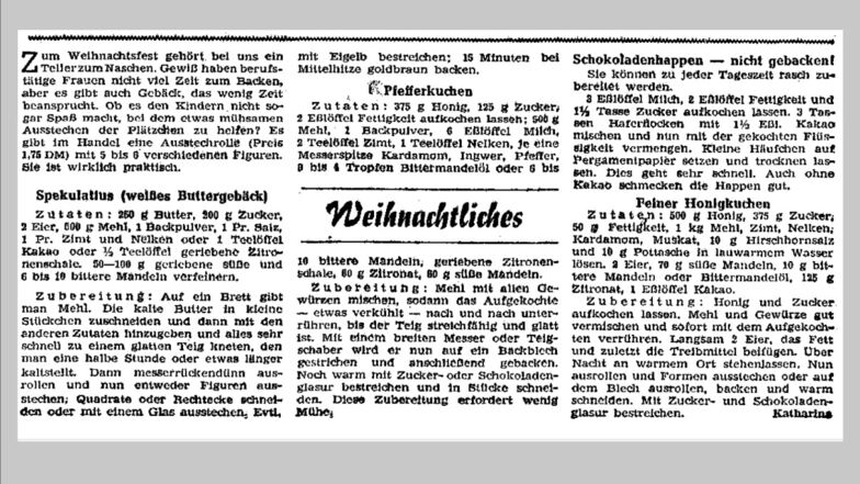 Spekulatius und Pfefferkuchen: Wie schmecken SZ-Rezepte aus den 1950ern?