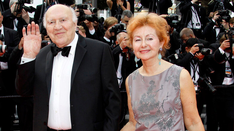 Michel Piccoli und seine Frau Ludivine Clerc 2014 bei den 67. Filmfestspielen von Cannes.