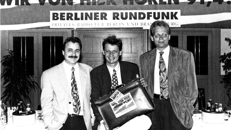 Beim Neustart des Berliner Rundfunks war auch Günther Jauch (M.) dabei.