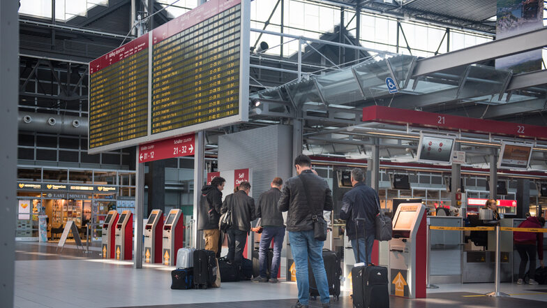 Fast zehn Prozent weniger Flugpassagiere wurden 2019 in Dresden gezählt.