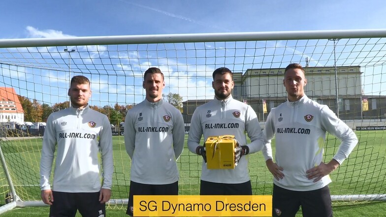 Dynamo-Spieler grüßen im DVB-Weihnachtsvideo die Mitarbeiter des Unternehmens und danken ihnen für ihre Arbeit.