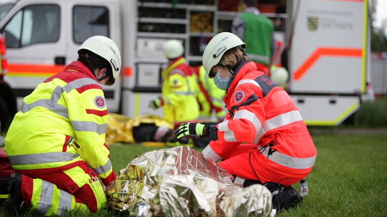 Die Versorgung mehrerer Verletzter wurde simuliert.