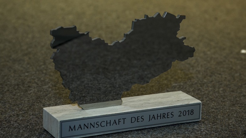 Drei dieser schmucken Pokale der Edelstahlwerke Schmees aus Pirna-Copitz wurden auch bei der 25. Jubiläumsumfrage an die Sieger in den Kategorien Sportlerin, Sportler und Mannschaft des Jahres 2018 vergeben.