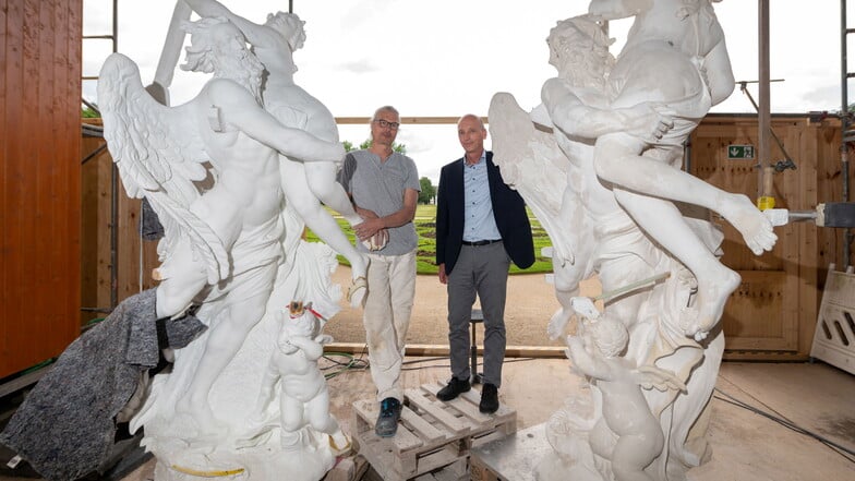 Berühmteste Skulptur im Großen Garten Dresdens bekommt letzten Schliff