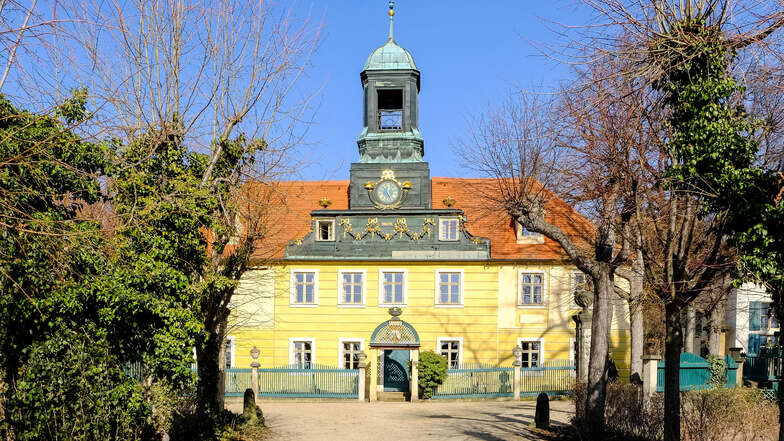 Eine kleine Allee führt vom Radebeuler Augustusweg direkt zum Herrenhaus des Ensembles Villa Sorgenfrei.