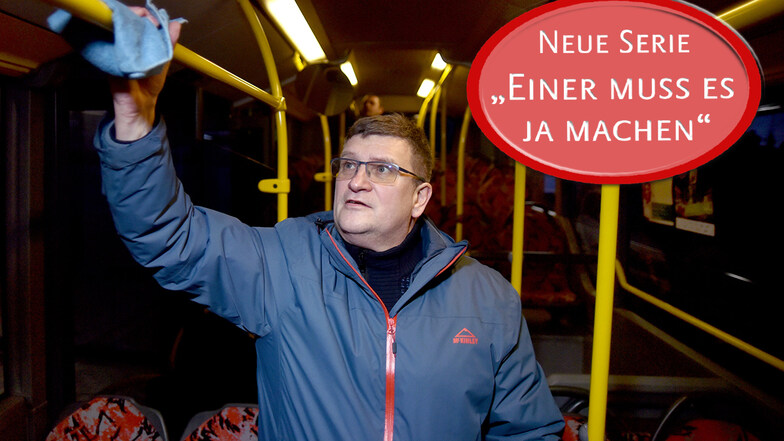 SZ-Redakteur Holger Gutte hat mal mitgeholfen, die Busse der KVG zu reinigen.