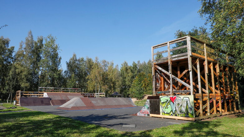 Ein Blick auf einen Teil des wieder flottgemachten Skateparks in Zittau-Ost.