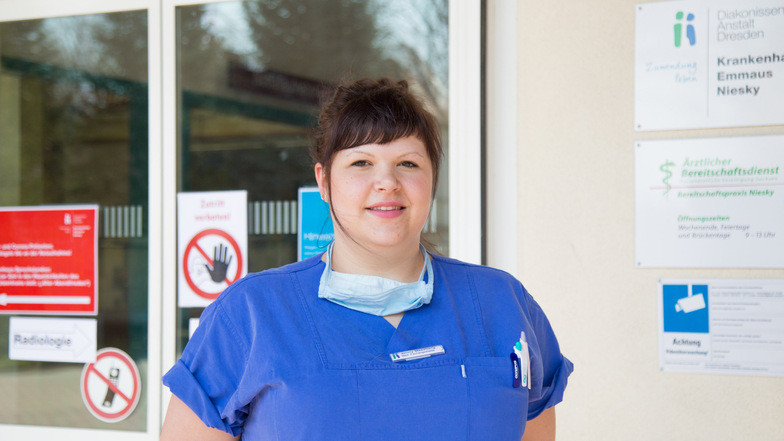 Jenny Meseberg arbeitet in der Notaufnahme des Krankenhauses Emmaus in Niesky.