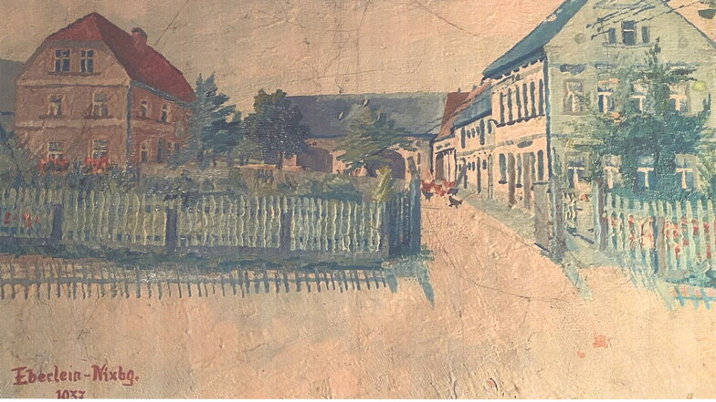 Noch immer ist nicht klar, welches Grundstück in der Großenhainer Pflege hier 1937 gemalt wurde.