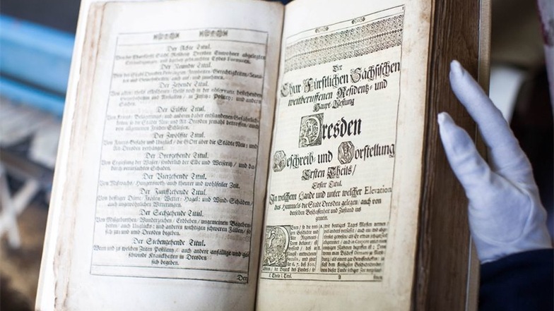 Buchbinder Ludwig Nowak im Porträt. Dresden Chronik von 1680.