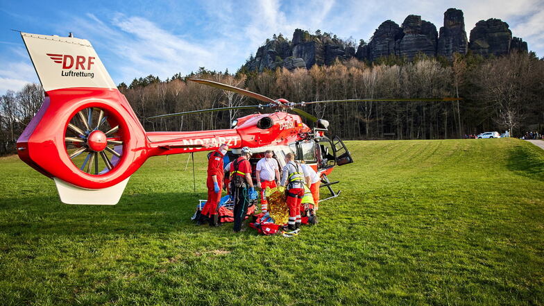 Immer wieder Kletterunfälle in der Sächsischen Schweiz: Erst im April stürzte ein 44-Jähriger am Pfaffenstein ab.