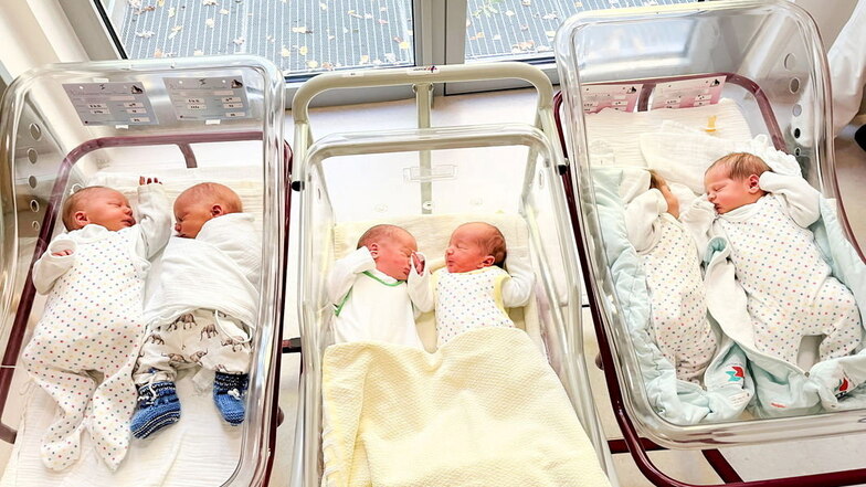 Am Mittwoch sind in Chemnitz drei Zwillingspaare an einem Tag geboren. Ein ungewöhnliches Ereignis für das Krankenhaus.