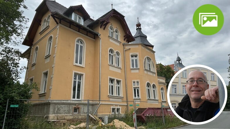 Die sanierte Jugendstil-Villa an der Dehsaer Straße in Löbau. Eigentümer Wolfram Zylla verspricht baldige Bezugsfertigkeit.