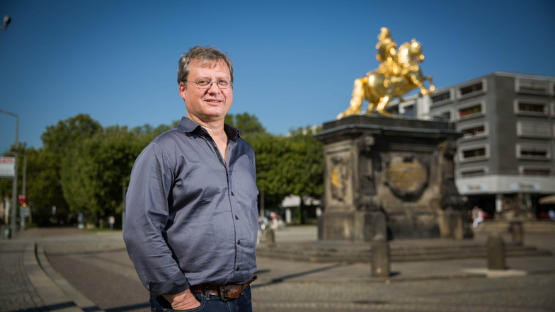 Torsten Kulke ist der Chef der Gesellschaft Historischer Neumarkt. Er
lehnt die Unterschutzstellung des Neustädter Marktes als Denkmal ab. Foto: Sven Ellger