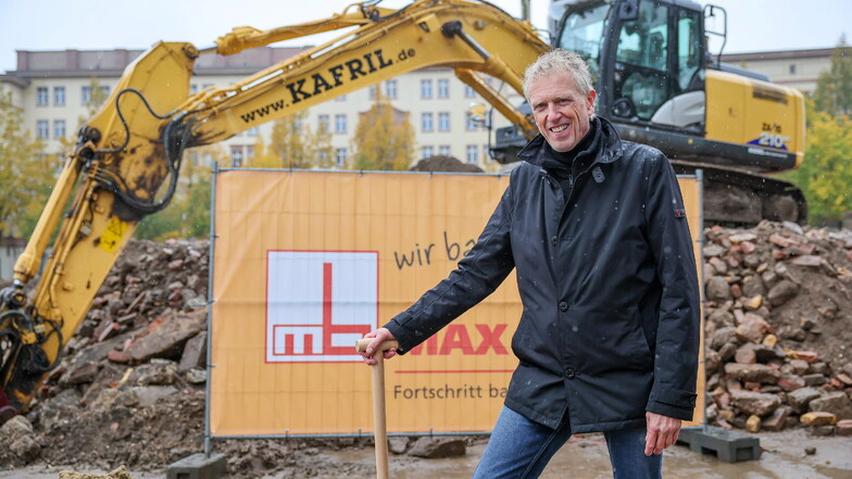 Sebastian Lentz, Direktor des Leibniz-Institut für Länderkunde, war am Freitag beim Spatenstich für den Neubau  vor Ort.