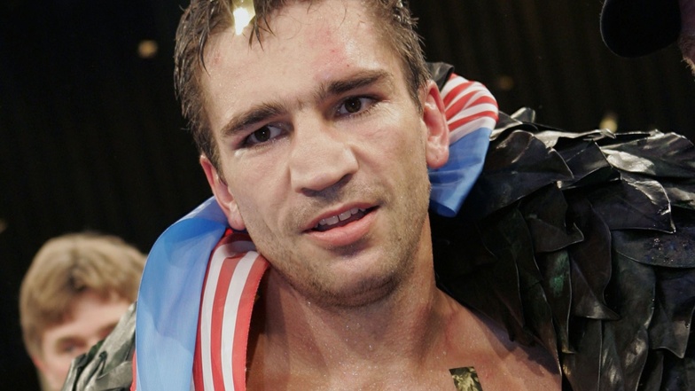 Markus Beyer 2005 nach seinem Kampf um die WBC-Weltmeisterschaft im Super-Mittelgewicht.