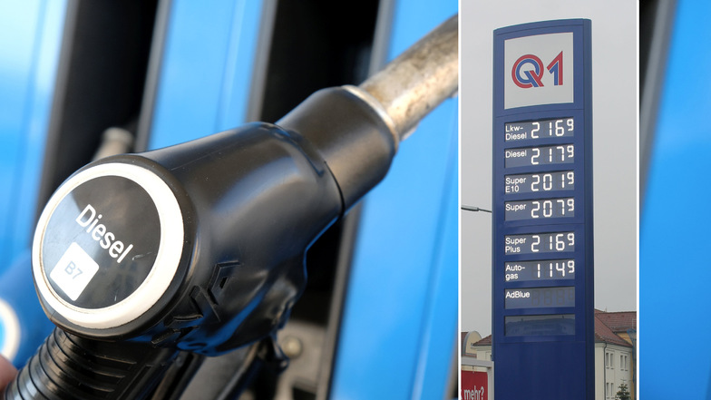 Q1 war Mittwochmorgen die günstigste Tankstelle beim Diesel in Zittau - und dennoch deutlich teurer als die Tankstellen im benachbarten Polen.