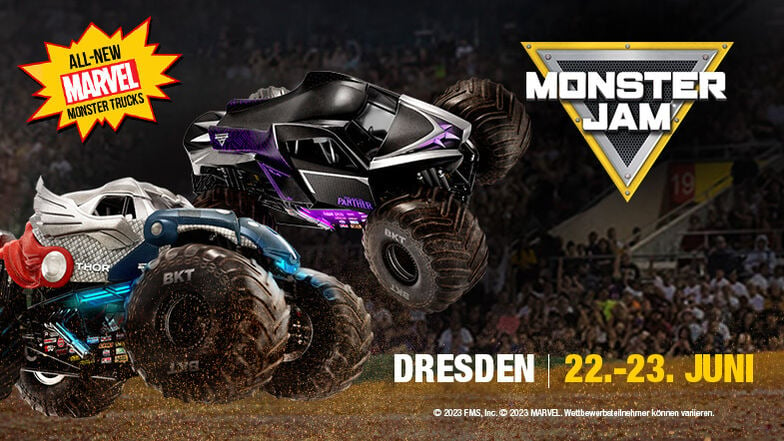 Erlebe die weltgrößte, unerwartete und unvergessliche Monster Truck Stadium Tour in Dresden!