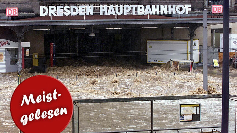Am 13. August 2002 erreicht die Flut Dresden. Die Weißeritz überflutet Teile von Löbtau und Friedrichstadt und rauscht durch den Hauptbahnhof ins Zentrum.