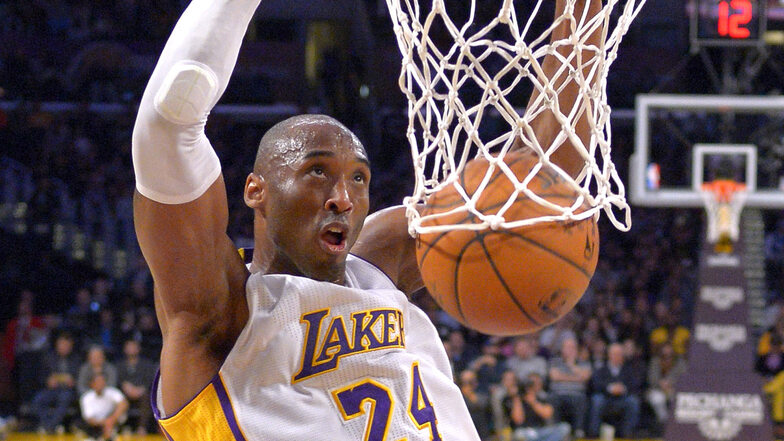 Basketballstar Kobe Bryant im Jahr 2015, als er noch für die Los Angeles Lakers spielte.