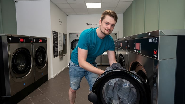 Dustin Stenke betreibt den neuen SB-Waschsalon "Schaumschläger" in der Schulstraße 4 in Görlitz.