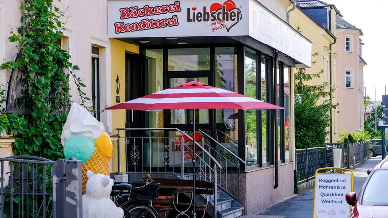 Bäckerei und Konditorei Liebscher, Dresdner Straße.