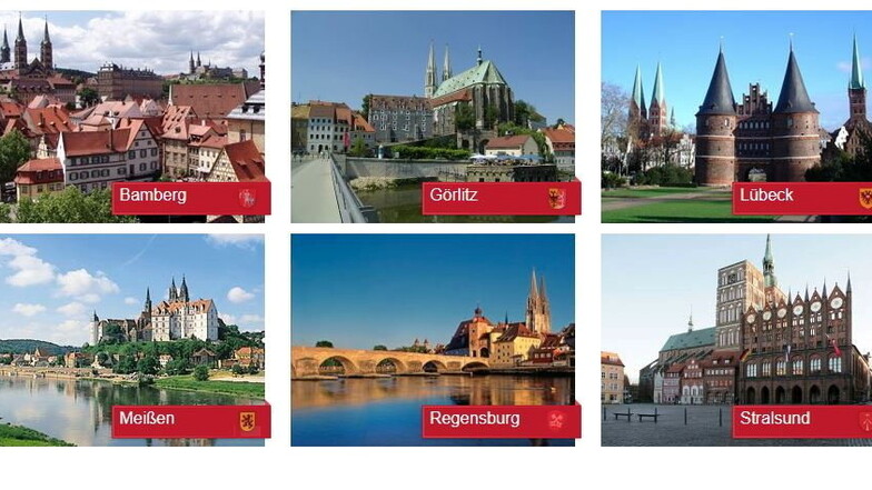Bamberg, Görlitz, Lübeck, Meißen, Regensburg und Stralsund haben sich zur Arbeitsgemeinschaft Historische Städte zusammengeschlossen.