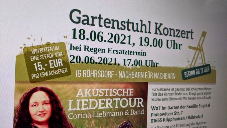 Ein Gartenstuhlkonzert ist in Röhrsdorf geplant.