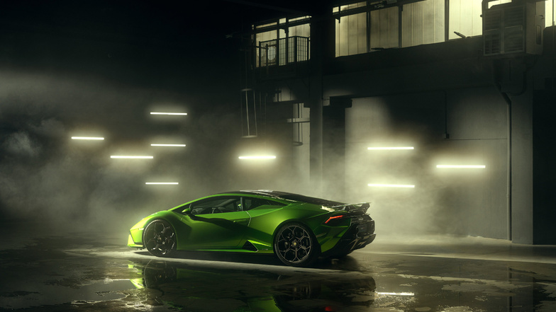 Grüner wird’s nicht: Der Lamborghini Huracan Tecnica ist ein Extremsportler.