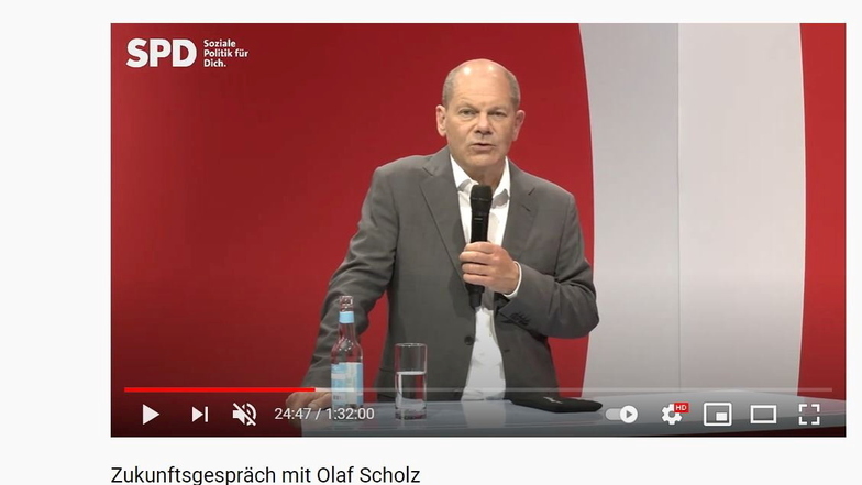 Bundesfinanzminister Olaf Scholz (SPD) stellte sich per Videokonferenz den Fragen der Mittelsachsen.