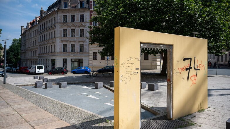 Anerkannt hässlich: Das Wasserspiel am Leipziger Platz in Görlitz.