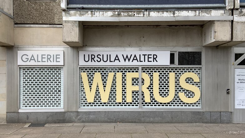 Wortkünstler Bruno Nagel macht aus Virus den deutsch-englischen Slogan: "Wir! Us".