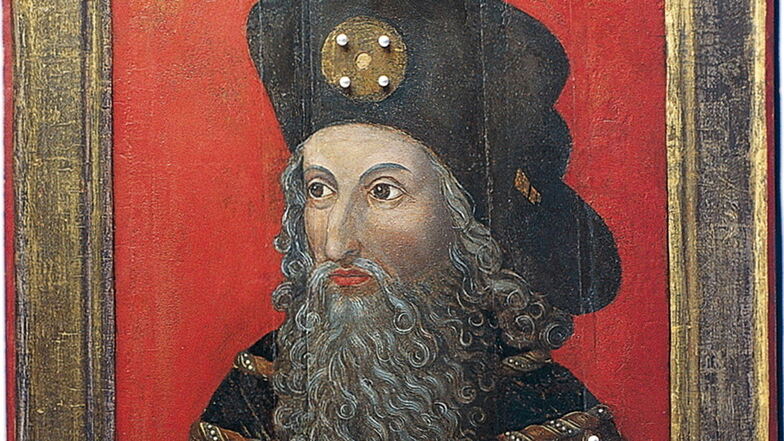 Bildnis des Kaisers Sigismund aus dem Görlitzer Rathaus: Es wurde um 1450 gemalt und ist dauerhaft im Kaisertrutz ausgestellt.
