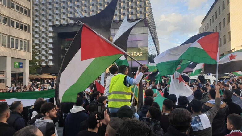 Mehrere hundert Menschen versammelten sich zur Pro-Palästina-Demo.