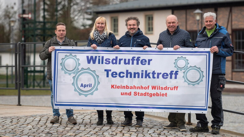 Stefan Müller, Sabine Neumann, Peter Wunderwald, Harald Strehle und Jens Weser (v.l.) organisieren zusammen mit anderen und ihren Vereinen den ersten Wilsdruffer Techniktreff.