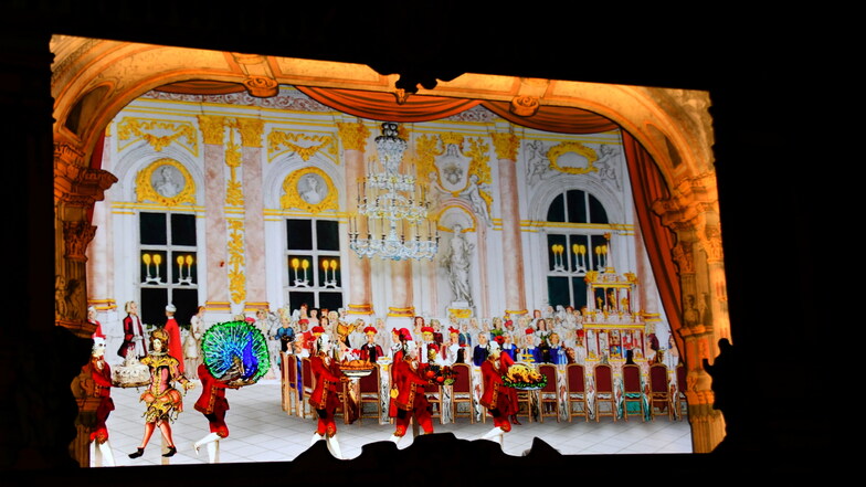 Im Barock sehr beliebt: Das Papiertheater, das im Time-Ride die Fürstenhochzeit thematisiert - und zwar aus Sicht des einfachen Volkes.