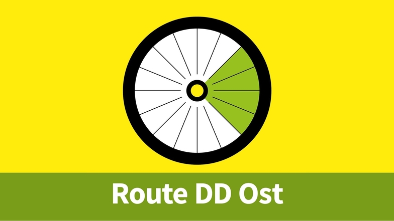 An diesem Logo erkennen Radfahrer die neue Fahrradstraße im Dresdner Osten.