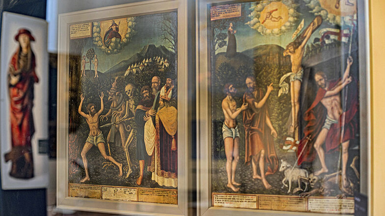 Dieses Gemälde von 1542, das im Kamenzer Sakralmuseum zu sehen ist, sorgte für Wirbel bei einer Werbekampagne der Tourismus Marketing Gesellschaft Sachsen.