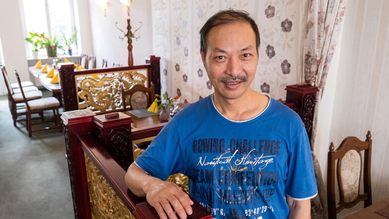 Duy Khanh Nguyen wartet in seinem Restaurant „Mekong“ auf der Brautwiesenstraße 4 auf Kundschaft. Früher befand sich das „Restaurant Central“ in diesen Räumen.