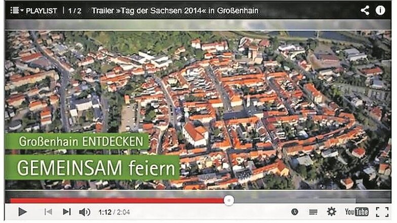 Seit gestern auf Youtube und verlinkt auch auf der Sachsentag-Seite Großenhains: das zweiminütige Imagevideo der Staatsregierung. Screenshot: SZ/Brühl