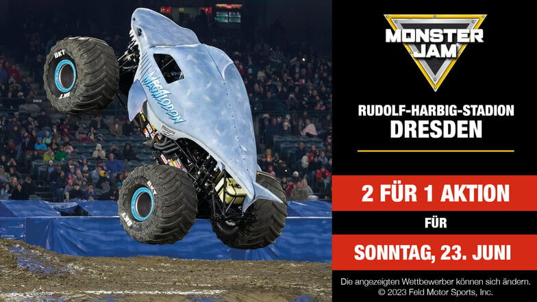 Adrenalin pur: Monster Jam und Marvel-Trucks Duell in Dresden. Jetzt die 2 für 1 Aktion für Sonntag nutzen!