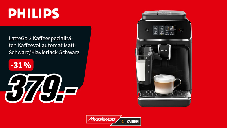 Der Philips Series 2200 Kaffeevollautomat zaubert aromatische Kaffeespezialitäten auf Knopfdruck, inkl. LatteGo Milchsystem für samtigen Schaum, einfache Anpassung, lange Haltbarkeit, und mühelose Reinigung. Perfekter Kaffee, mühelos.