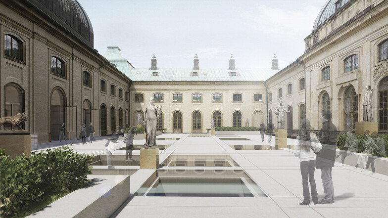 Ein Platz, an dem man sich gern begegnet, könnte der Hof des Japanischen Palais in Zukunft vielleicht einmal werden.