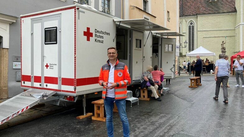 Kai Kranich ist Sprecher des DRK Sachsen. Am Sonnabend ist er in Görlitz mit dabei bei der Impfaktion an der Fleischerstraße.