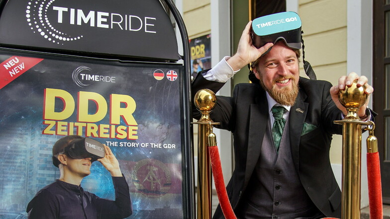 Time Ride Geschäftsführer Jonas Rothe lädt Dresdner und Gäste zur neuen Zeitreise durch 40 Jahre DDR-Geschichte ein.