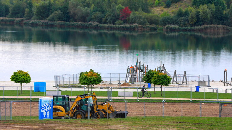 Die Bauarbeiten am O-See haben begonnen.